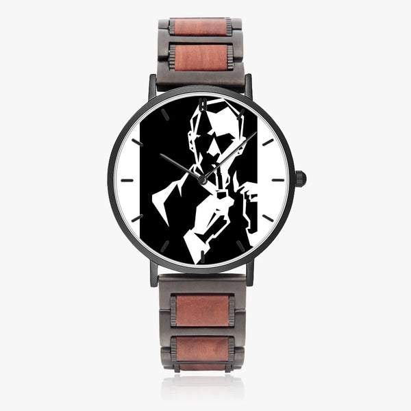 B&W Quartz Watch | Wooden Strap Quartz Watch | Sherlock Holmes