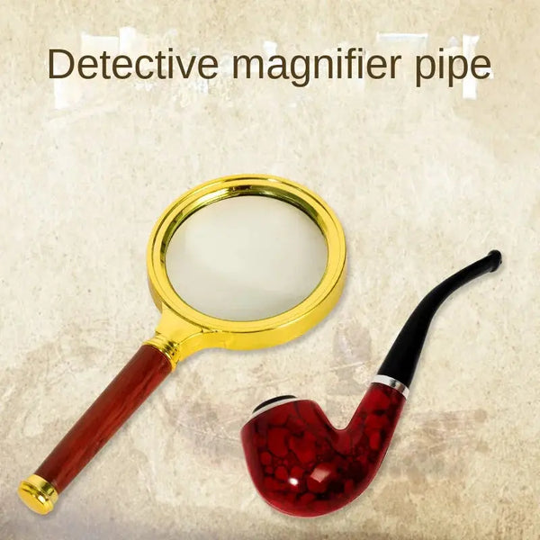 Holmes Pipe Props Halloween Stage Performance Props Detective Hat Deerstalker Detective Sherlock Magnifying Glass Equipment Sherlock Holmes