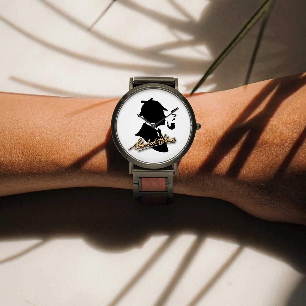 Classic Silhouette Watch | Wooden Strap Quartz Watch | Sherlock Holmes