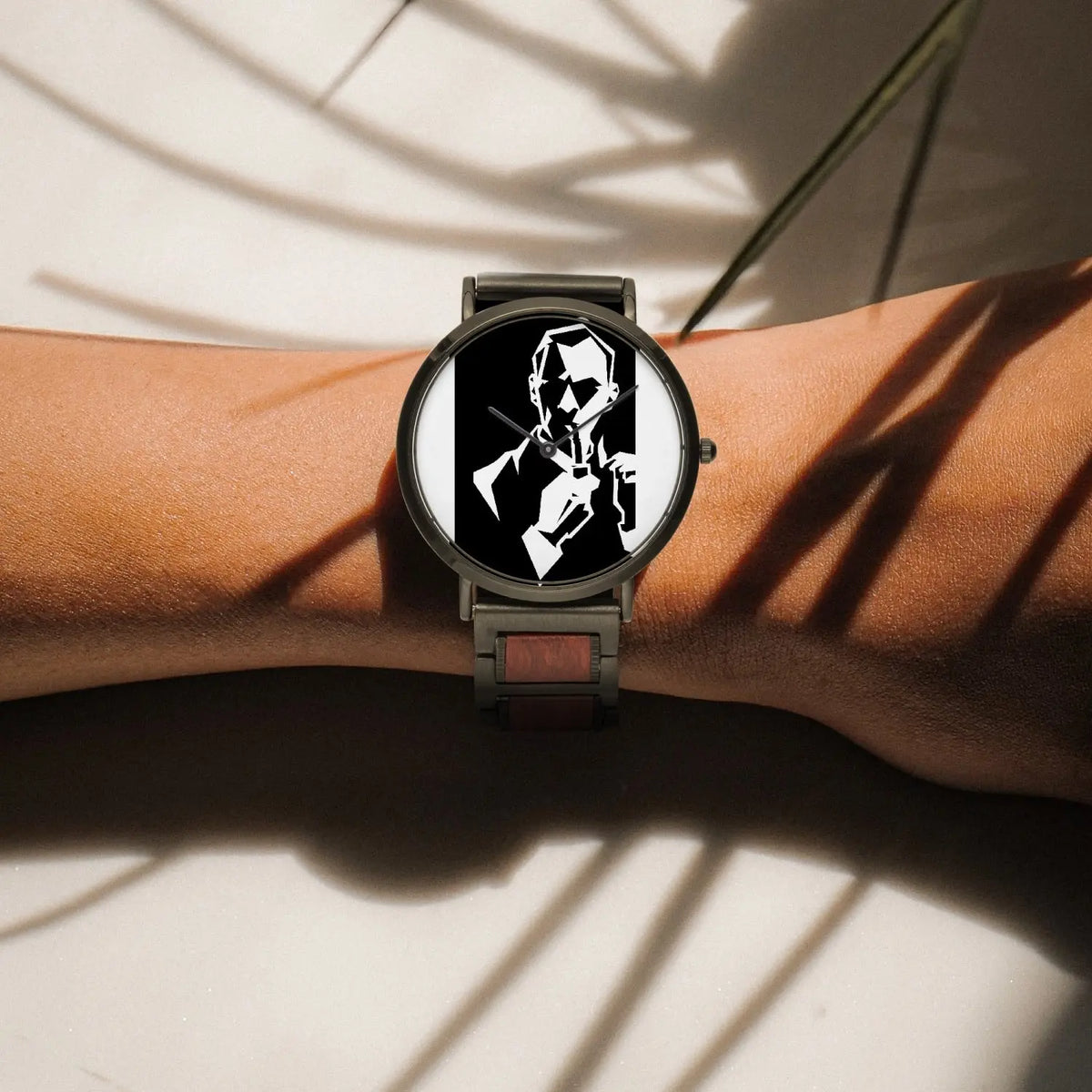 B&W Quartz Watch | Wooden Strap Quartz Watch | Sherlock Holmes