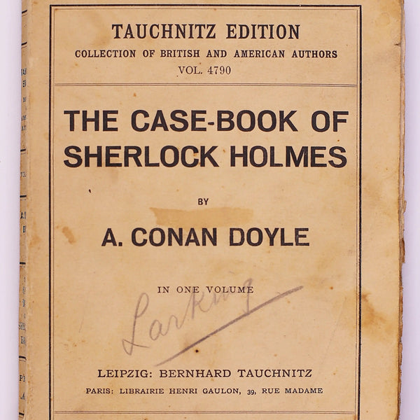 Sherlock Holmes (Tauchnitz Edition; Vol 4790), Copyright Edition, Published 1927 - The Sherlock Holmes Company