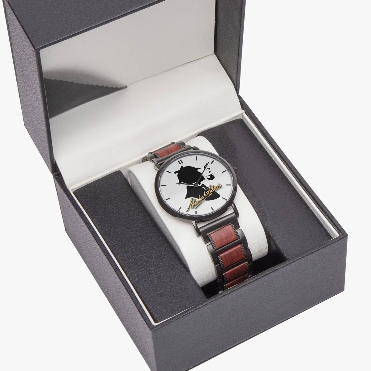 Classic Silhouette Watch | Wooden Strap Quartz Watch | Sherlock Holmes
