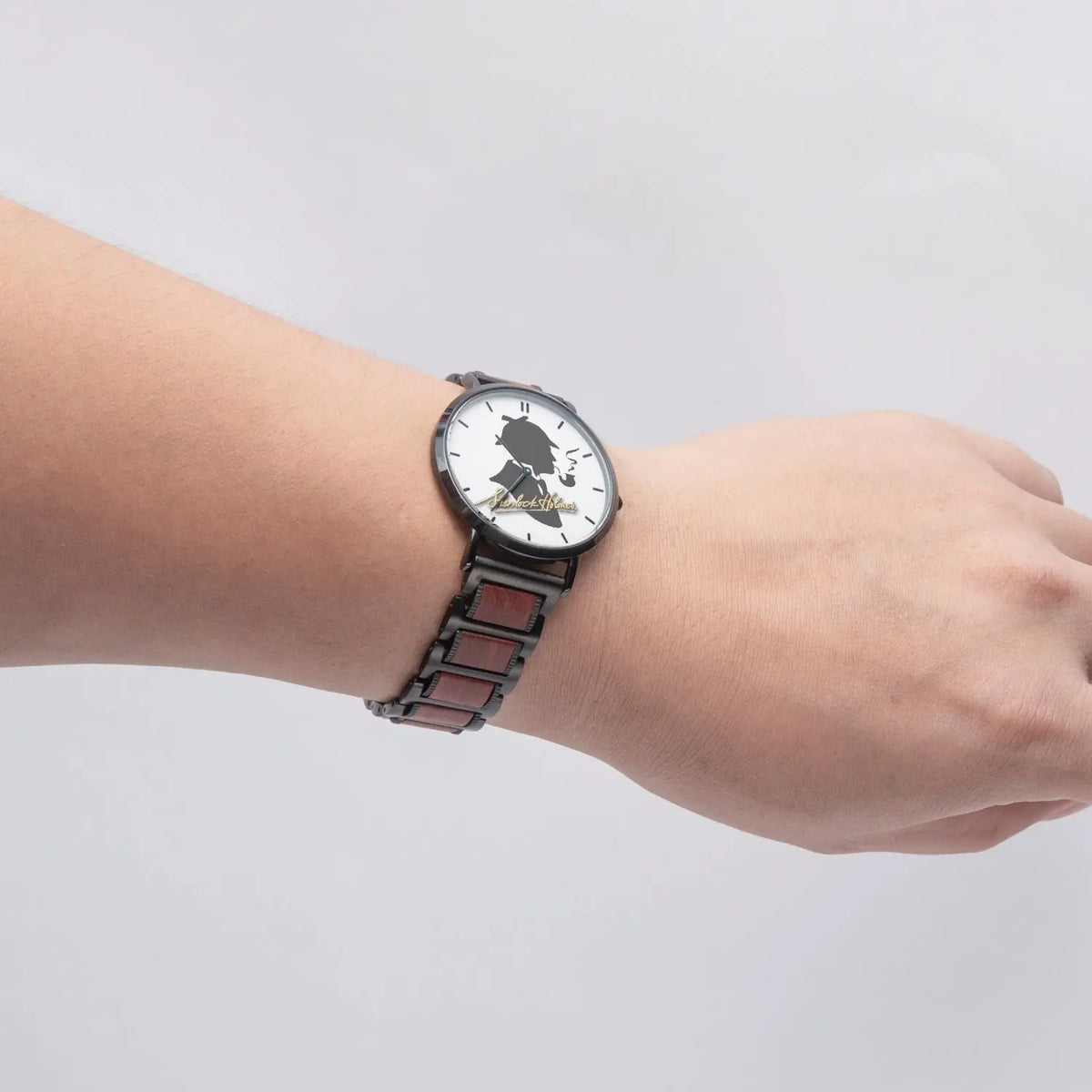 Classic Silhouette Watch | Wooden Strap Quartz Watch | Sherlock Holmes