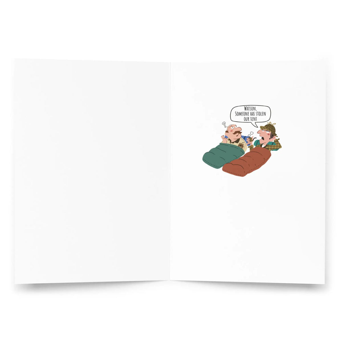 Sherlock Holmes & Dr Watson - Go Camping Greeting Card - The Sherlock Holmes Company