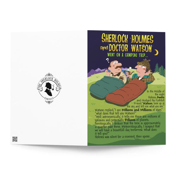 Sherlock Holmes & Dr Watson - Go Camping Greeting Card - The Sherlock Holmes Company