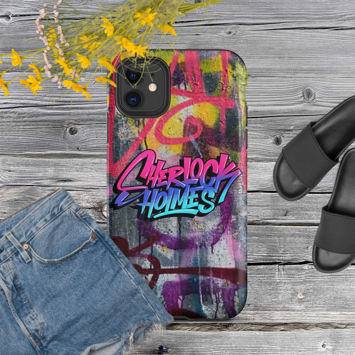Graffiti iPhone Case | Case Back Cover iPhone | Sherlock Holmes